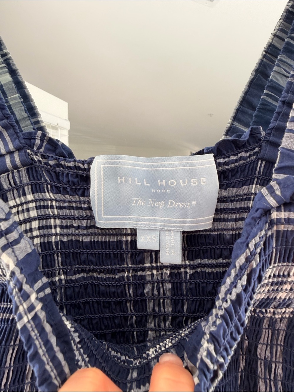Hill house Plaid Anjuli The Nap Navy Square-Neck Maxi Dress - Picture 4 of 9
